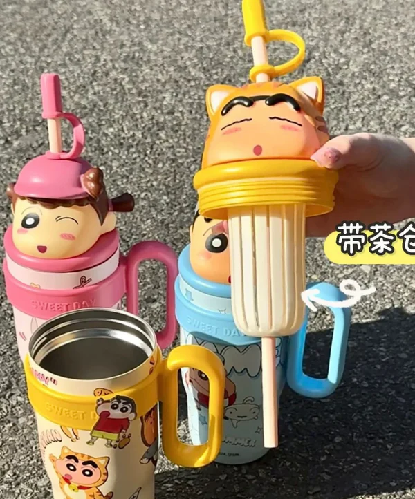 Limited Edition Shinchan Cartoon Insulated Sipper/Tumbler - 800 ml - Image 3