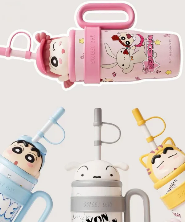 Limited Edition Shinchan Cartoon Insulated Sipper/Tumbler - 800 ml - Image 2