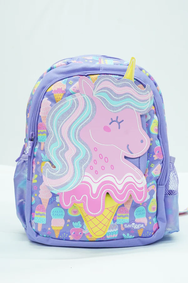 Original Smiggles 14 Inch Unicorn School Bag for Nursery till Grade KG Girls With Surprise Gift