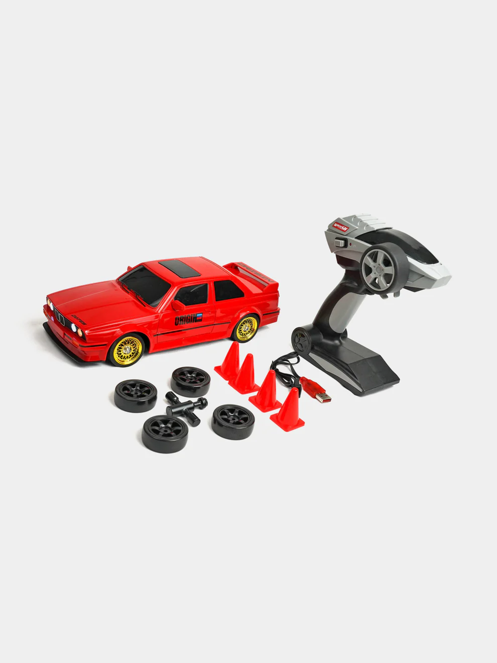 1:16 Scale 4WD Whoosh BMW E30 RC Drift Car – 30KM/H Proportional Control with LED Lights & Spare Tires - Image 5