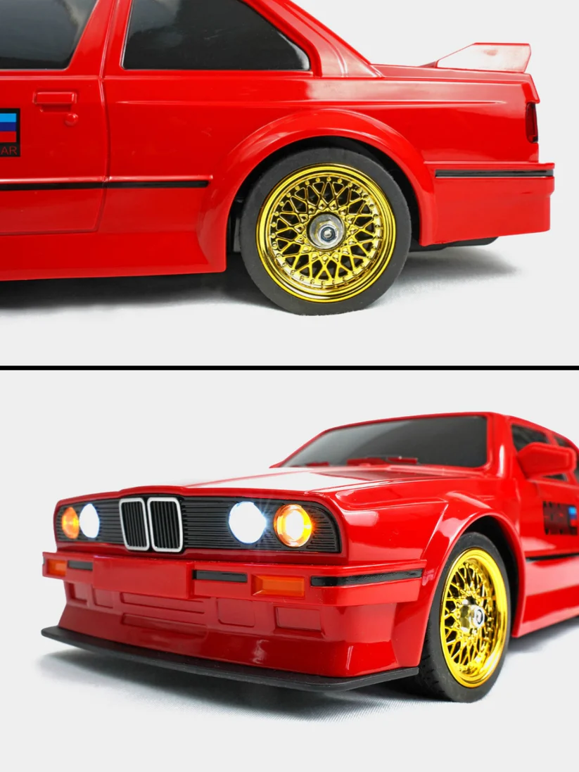 1:16 Scale 4WD Whoosh BMW E30 RC Drift Car – 30KM/H Proportional Control with LED Lights & Spare Tires - Image 8