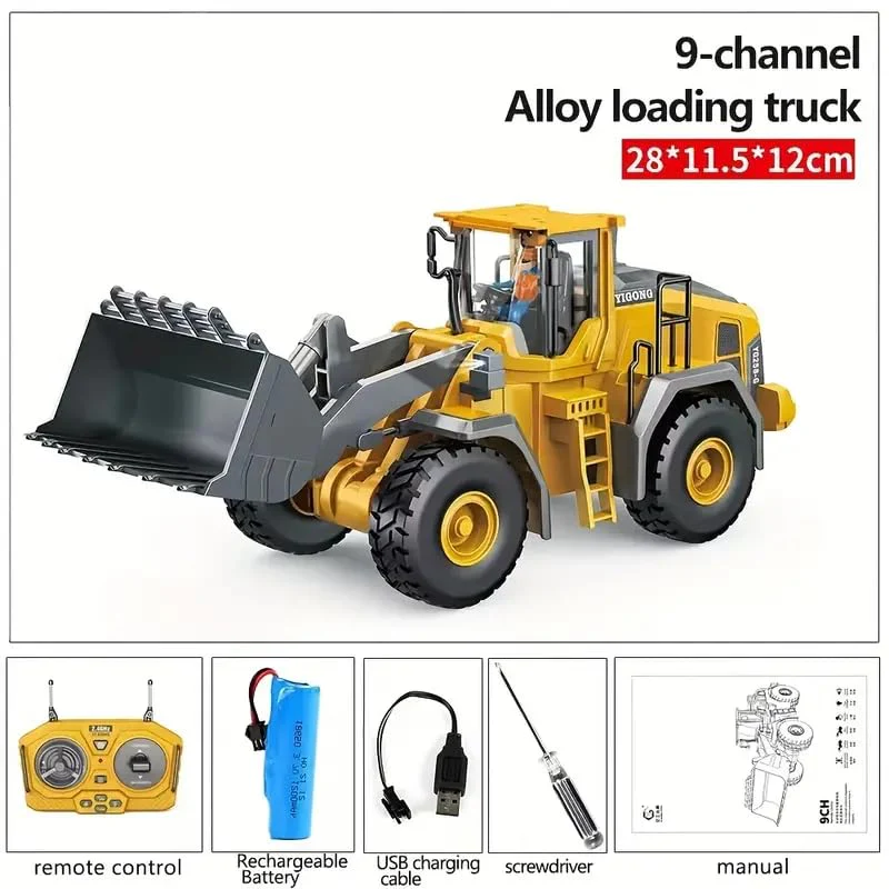 Yigong BC1057 Wheel Loader RC – 1/20 Scale 9-Channel with Metal Shovel (2.4GHz) - Image 4