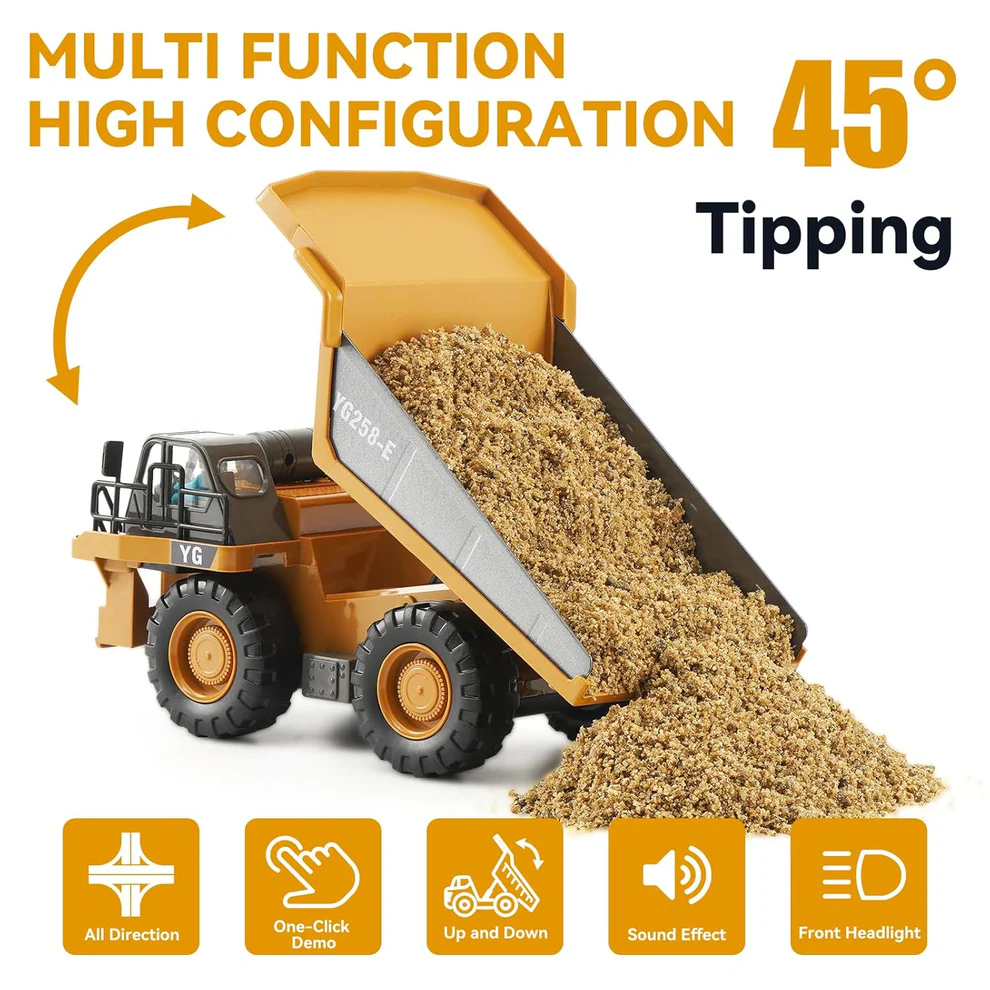 Yigong BC1047 – 1/20 Scale RC Hydraulic Dump Truck (2.4GHz, 10CH, Die-Cast Metal) - Image 16