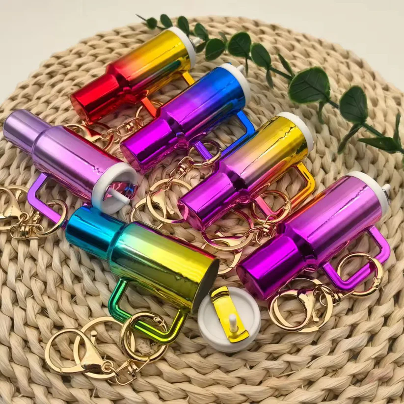 Mini 3D-Printed Stanley Tumbler Keychain - Fluorescent 🗝️🥤