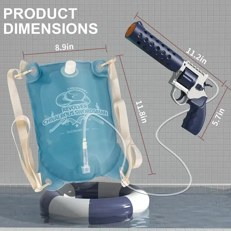 New Revolver Electric Water Gun with Bag for Kids - Rechargeable water gun with 750 CC Silicon bag