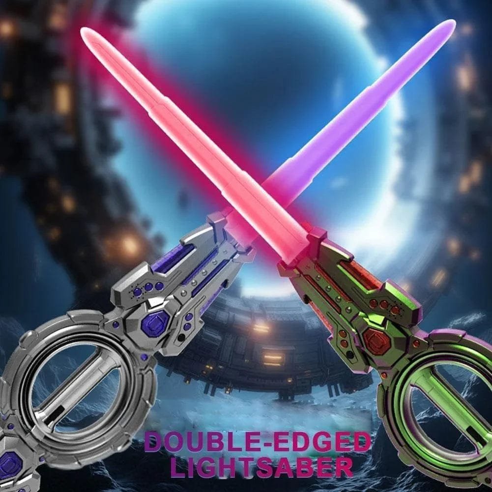 Fire Spiral Sword Double-Edged Rotating LED Lightsaber Toy with Colorful Lights (Assorted Colours) - Image 3