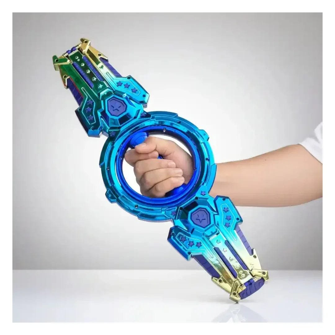 Fire Spiral Sword Double-Edged Rotating LED Lightsaber Toy with Colorful Lights (Assorted Colours) - Image 6