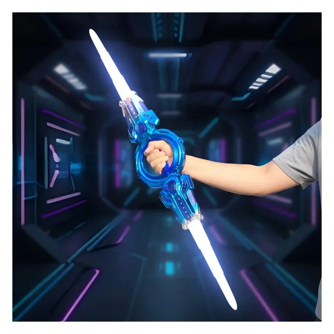 Fire Spiral Sword Double-Edged Rotating LED Lightsaber Toy with Colorful Lights (Assorted Colours) - Image 7