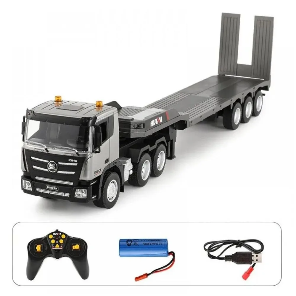 HUINA 1318 RC Tractor Truck 1:18 Scale | 9CH Flatbed Trailer Hobby Model
