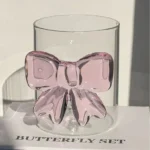 Pink Bow Glass Cup – Aesthetic Designer Glass for Home & Gifting