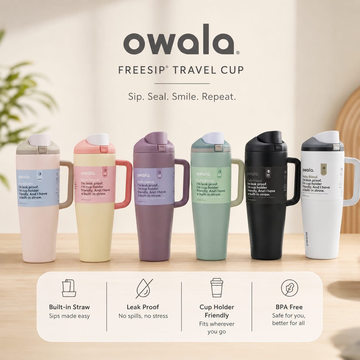 Owala Freesip Tumbler With Side Grip - 40oz