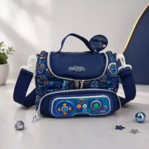 Game Controller Design Double Decker Lunch Bag for Kids – Navy Blue | Insulated School Lunch bag
