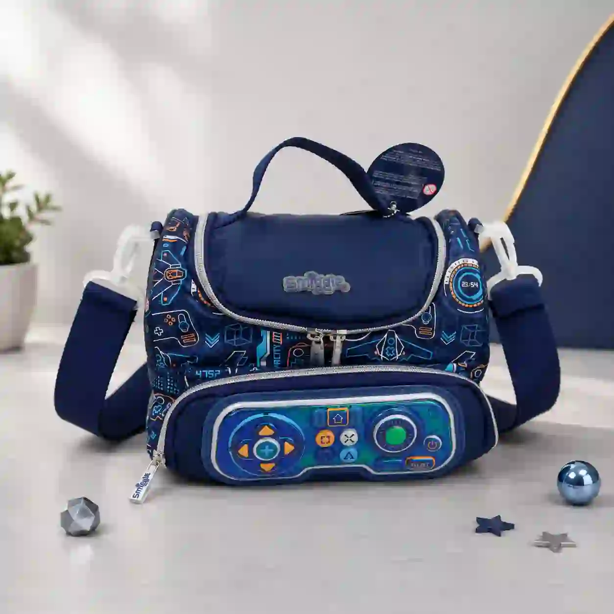 Game Controller Design Double Decker Lunch Bag for Kids – Navy Blue | Insulated School Lunch bag