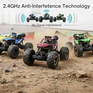 Crackles 1:12 Scale 2.4Ghz Rechargeable Remote Control 4WD Alloy Off Road All Terrain Rock Crawler Toy Car, inbuilt with Booster Spray Function and Long Battery Life for Kids Adults - Image 5