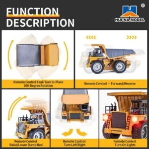 HUINA 1534 RC Dump Truck 1:18 Scale | Heavy Duty Construction Tipper - Image 3