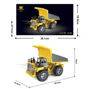 HUINA 1534 RC Dump Truck 1:18 Scale | Heavy Duty Construction Tipper - Image 4