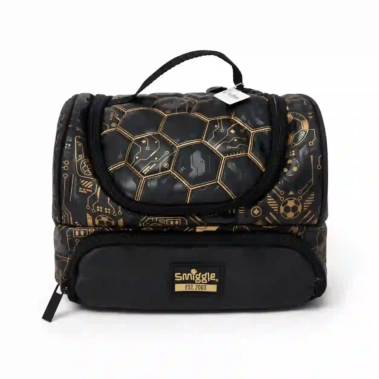 Football Tech Double Decker Insulated Lunch Bag – Black & Gold