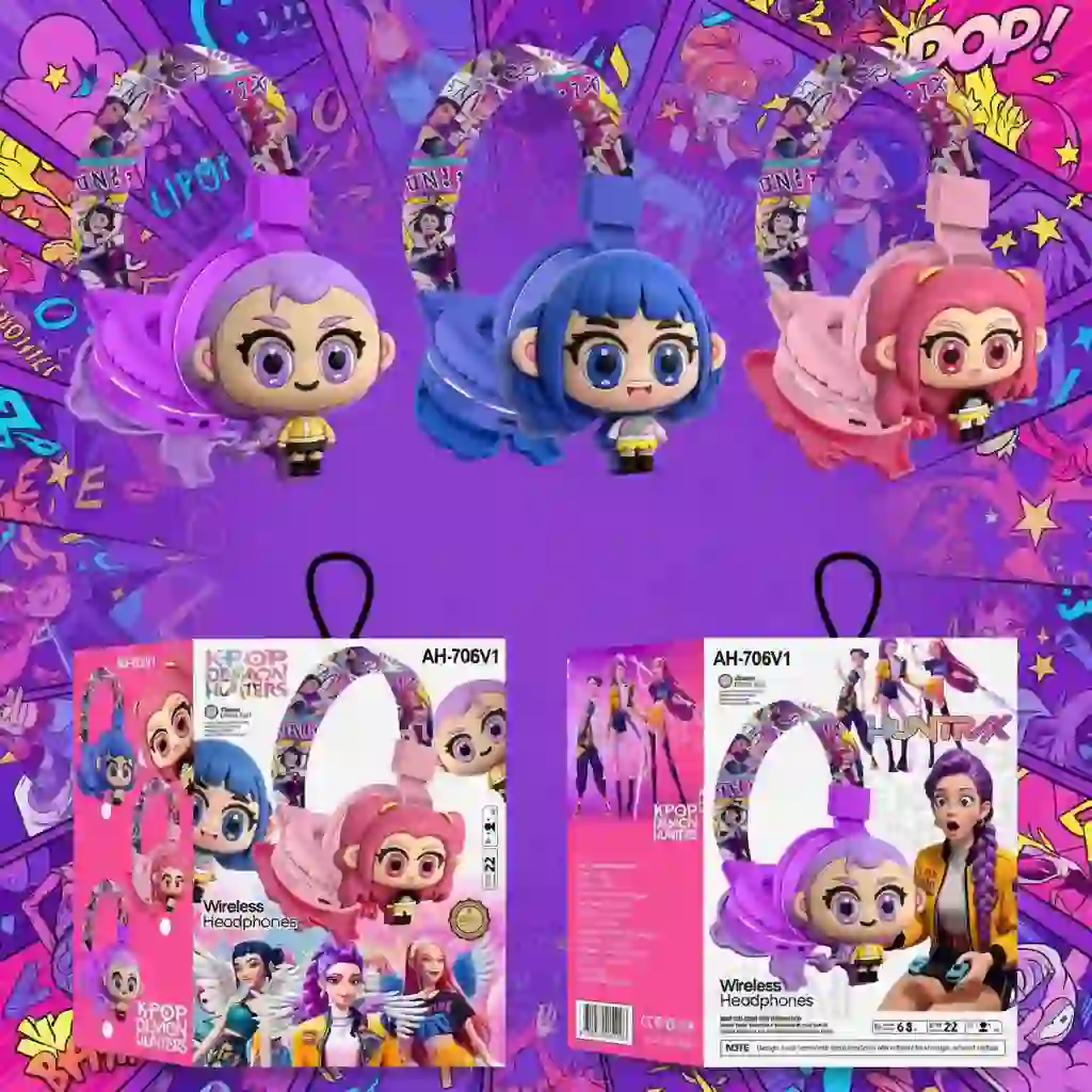 K-Pop Demon Hunter Wireless Bluetooth Headphones for Kids