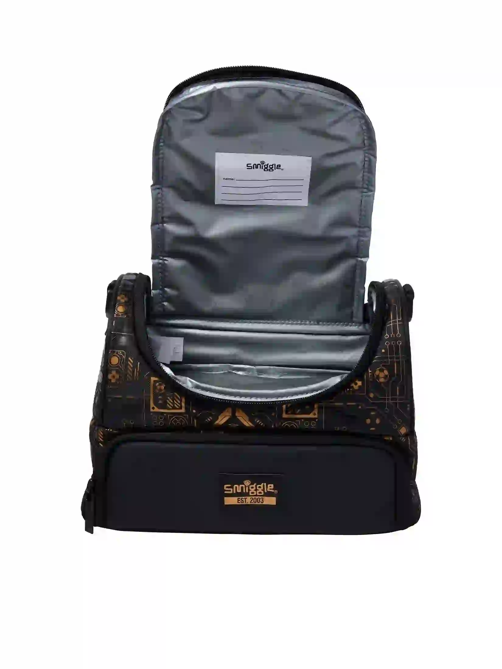 Football Tech Double Decker Insulated Lunch Bag – Black & Gold - Image 3